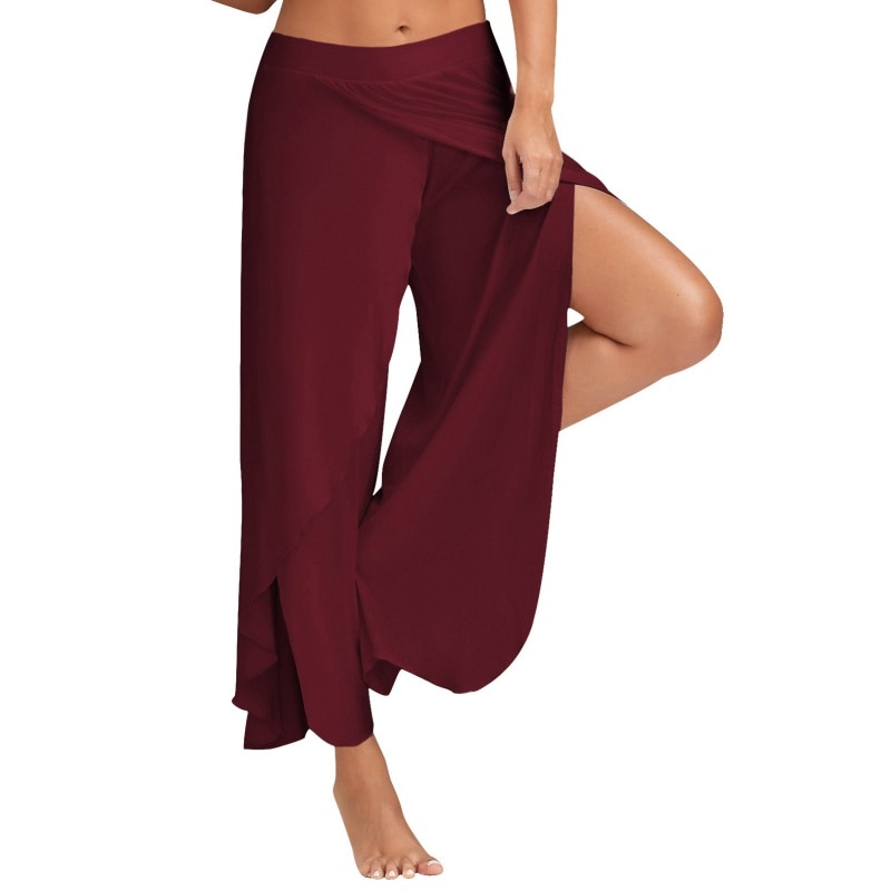 Side Slit Loose Flare Yoga Women's Pants