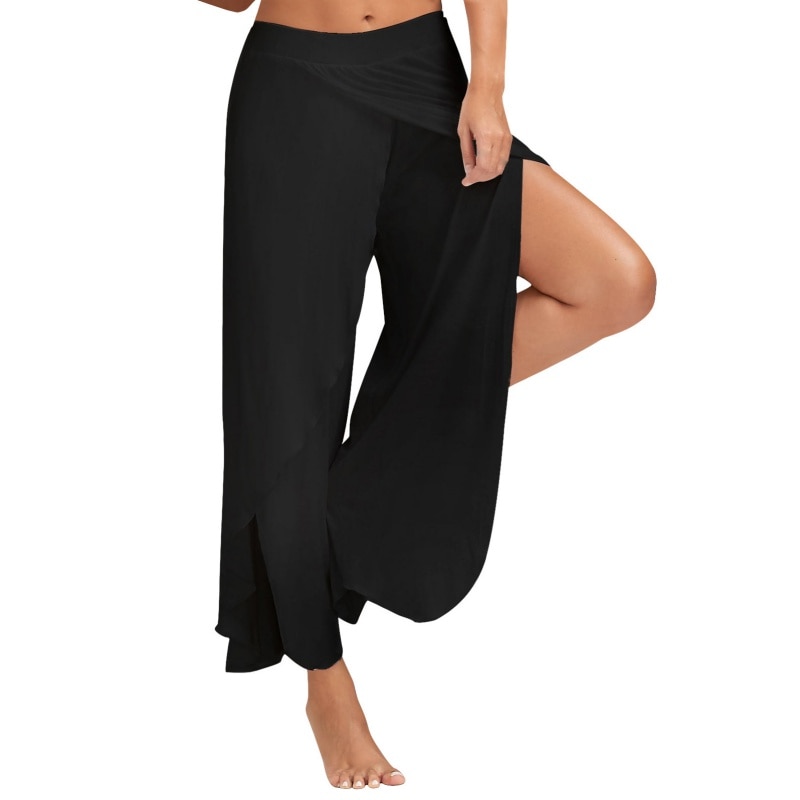 Side Slit Loose Flare Yoga Women's Pants